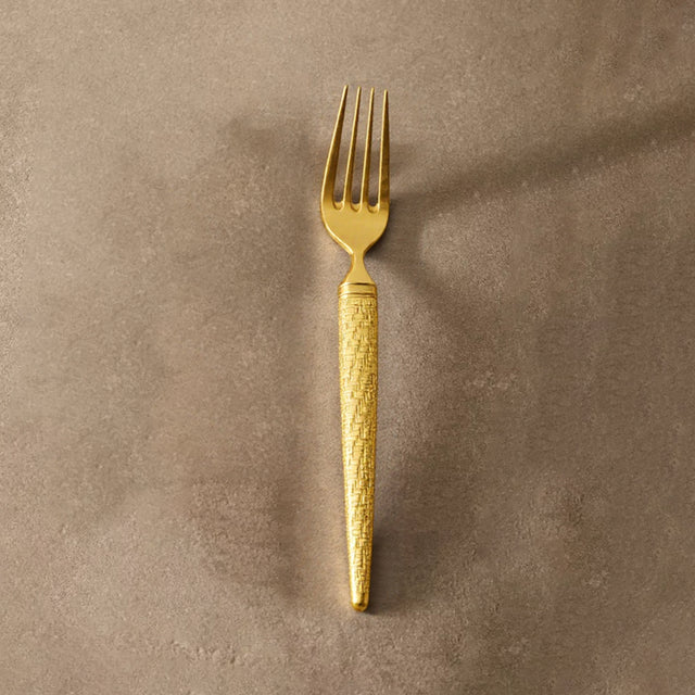 set of 3 stainless steel golden tableware fork