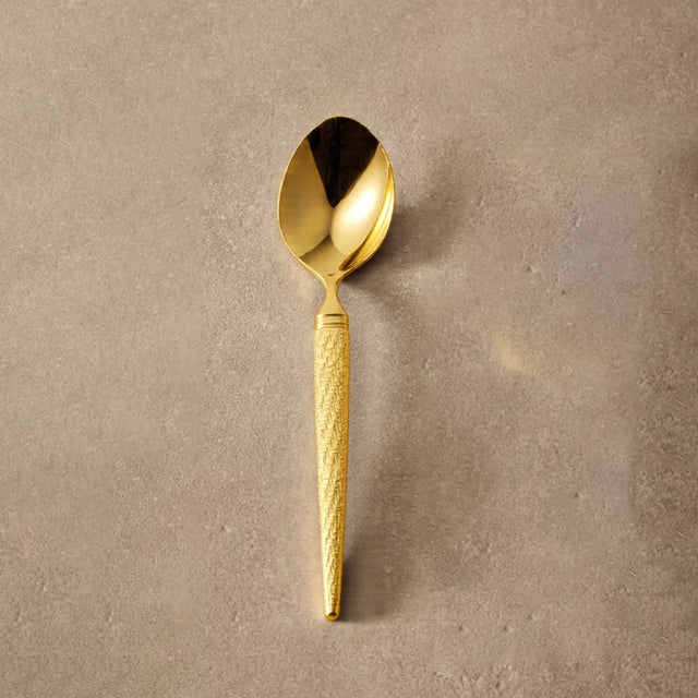 set of 3 stainless steel golden tableware spoon