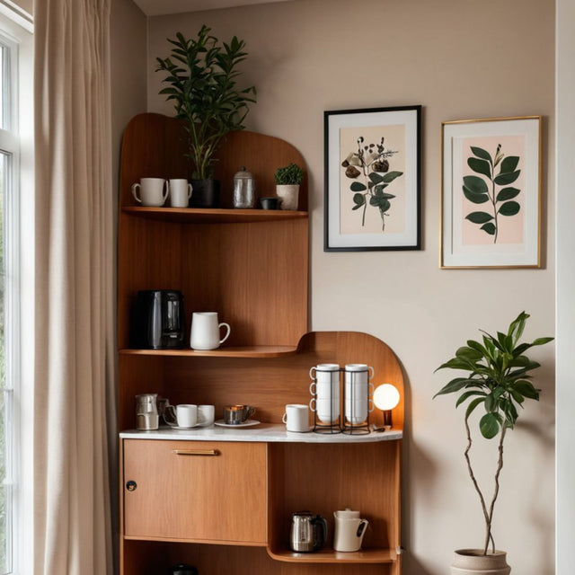 set of 6 white ceramic stacking coffee mugs with black metal on the cup cabinet