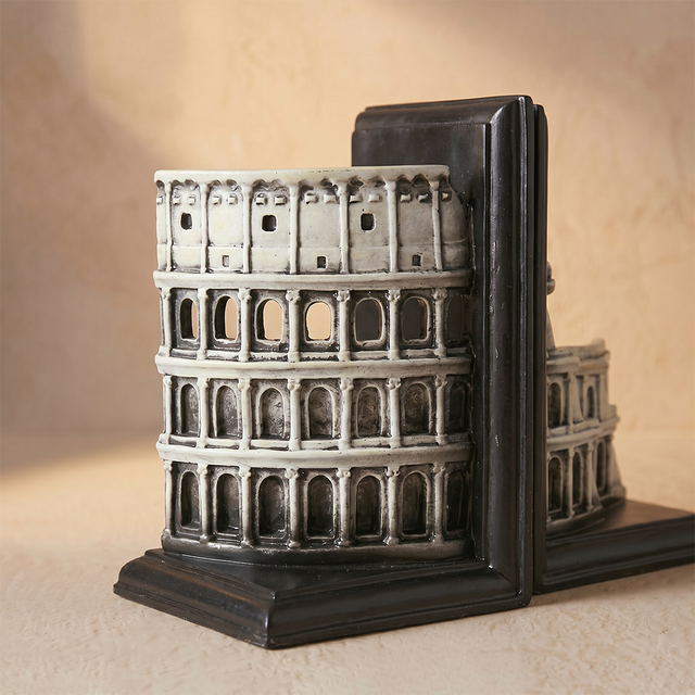 side view of colosseum bookend architectural detail