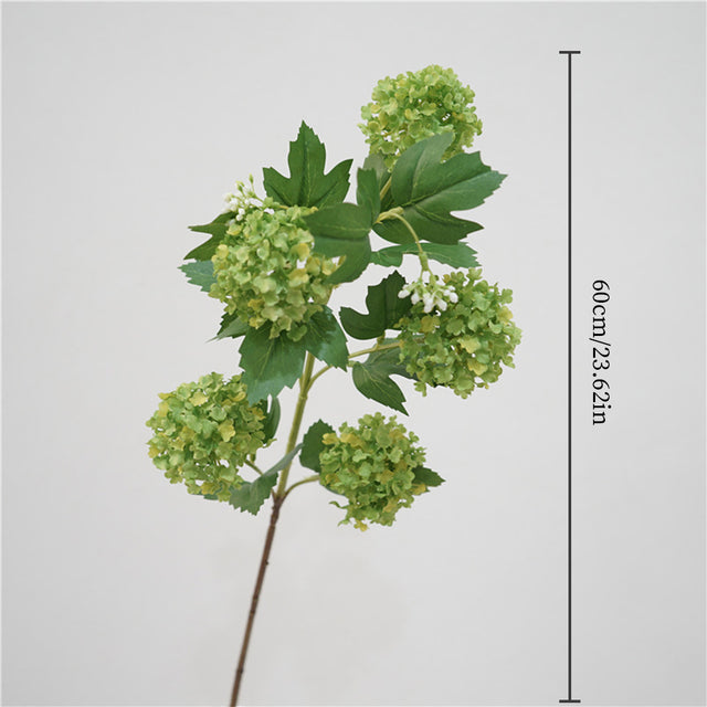 silk green artificial snowball flower size chart