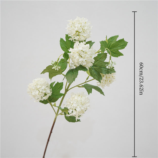 silk white artificial snowball flower size chart