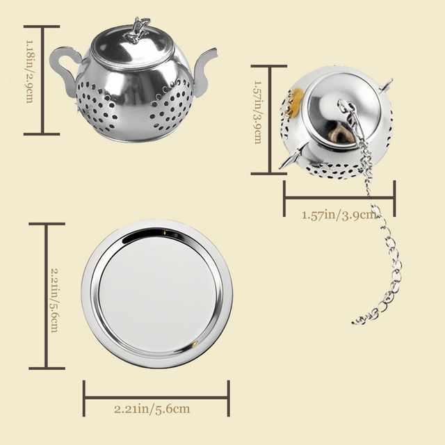 silver tea infuser size chart