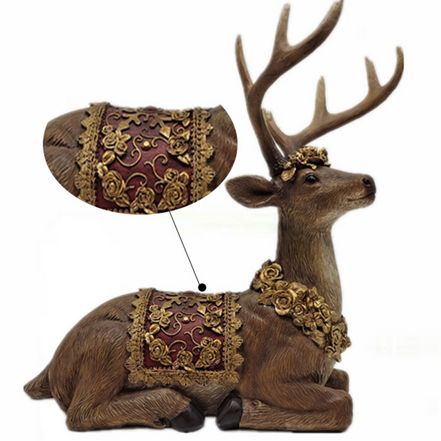 sitting deer figurine details