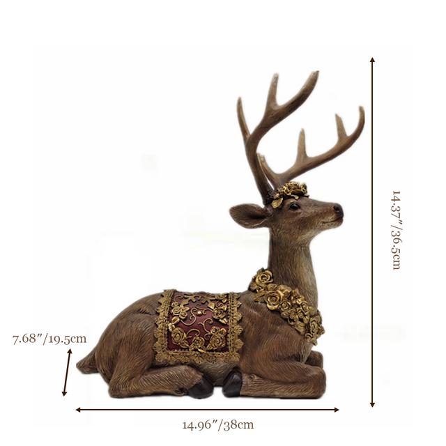 sitting deer figurine size chart