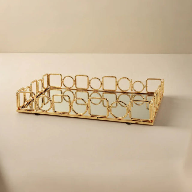 small gold metal decorative tray