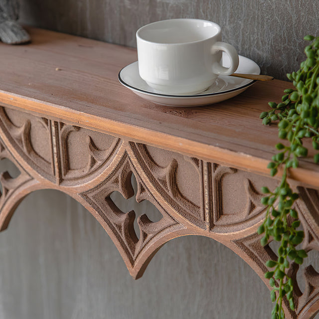 solid wood floating wall shelf details