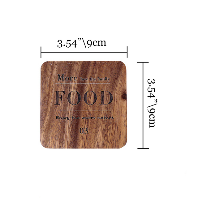 square food wood coaster size chart