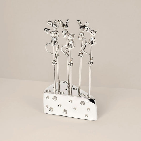 stainless-steel-cheese-holder-with-mouse-shaped-fruit-forks-Nordic-Ins-style-0609