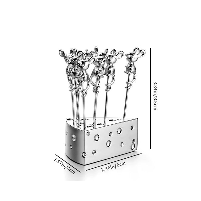 stainless-steel-cheese-holder-with-mouse-shaped-fruit-forks-Nordic-Ins-style-size-0609