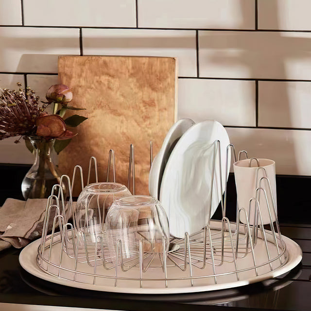 stainless steel dish drying rack with tray