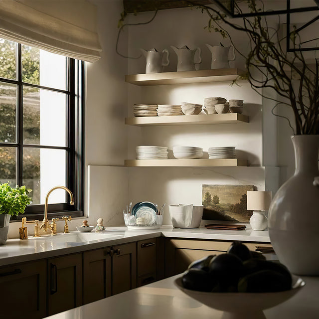 stainless steel dish drying rack with tray in the kitchen