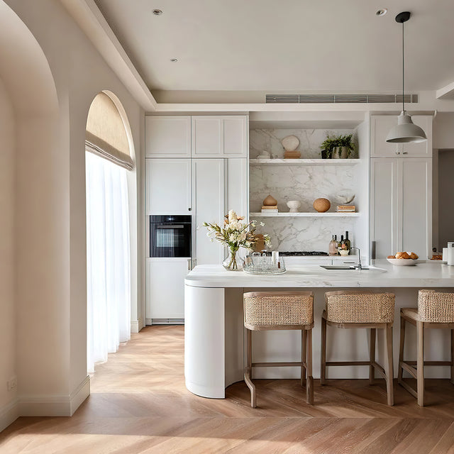stainless steel dish drying rack with tray on the kitchen counter