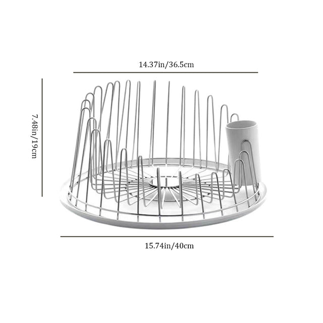 stainless steel dish drying rack with tray size chart