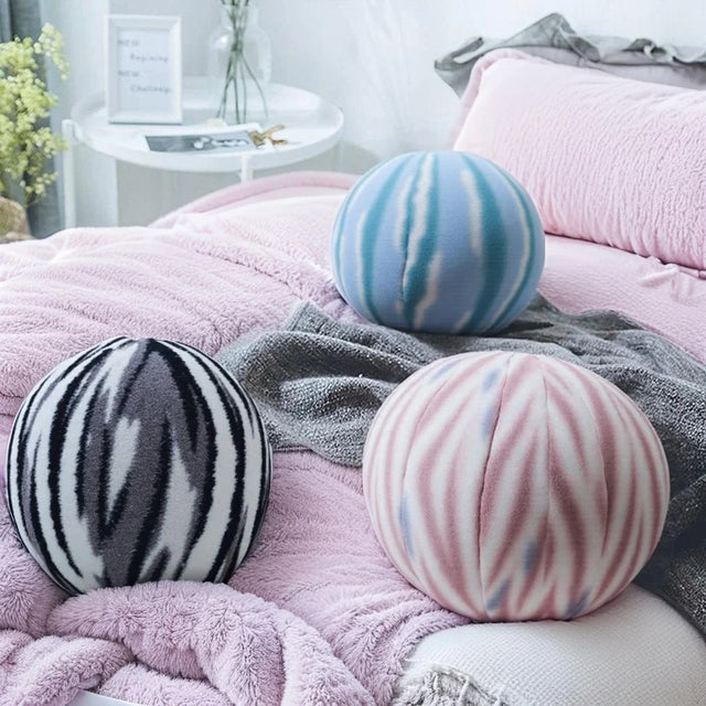 starry sky series adorable plush ball decorative pillow on the bed