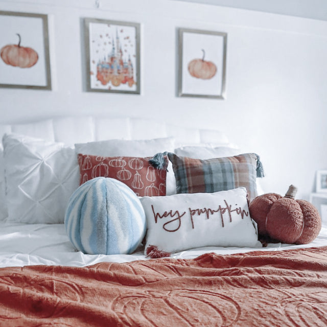 starry sky series adorable plush ball decorative pillow on the bed