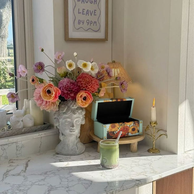 sunflower pu storage box with lids on the table