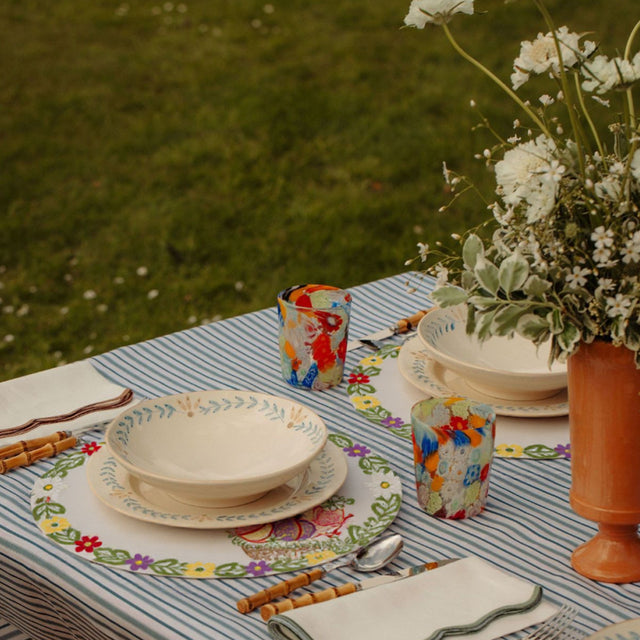 table mat in garden