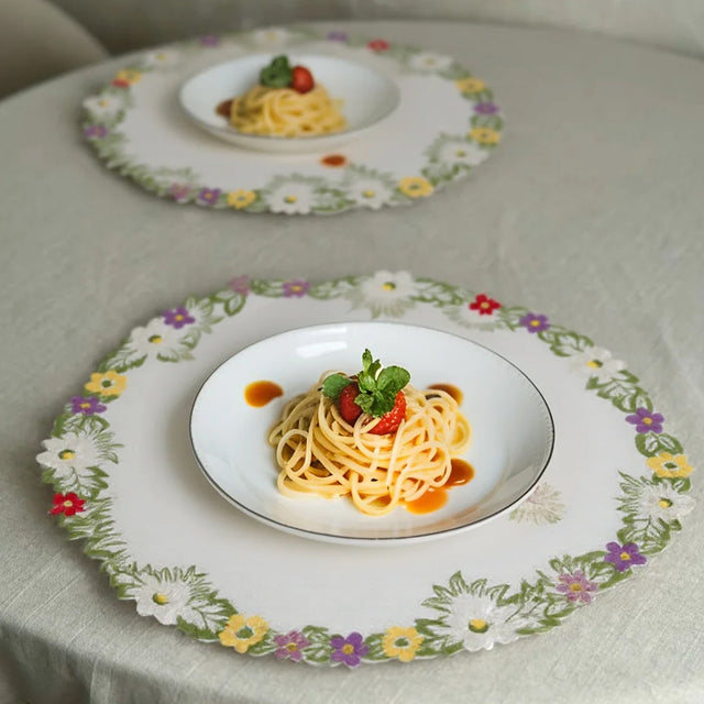 table mat with food