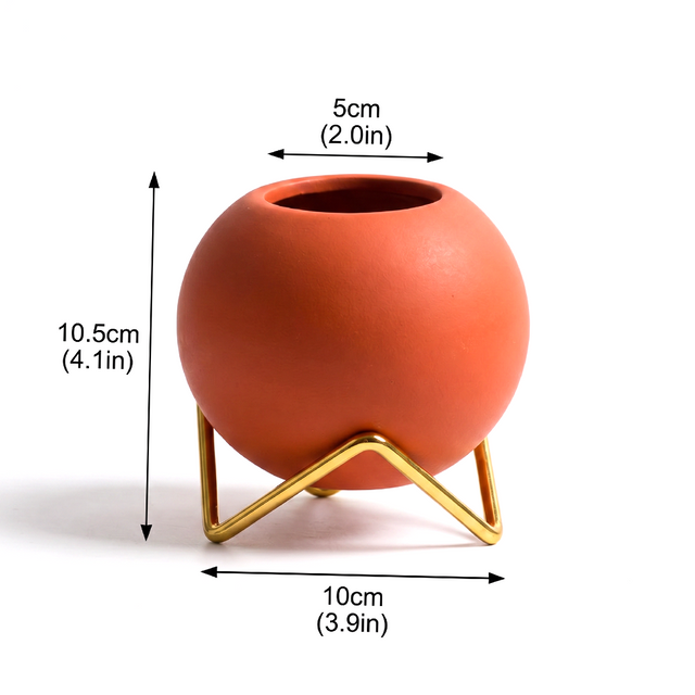 terracotta spherical vase dimensions size chart