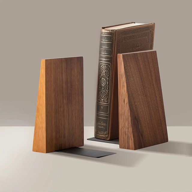 thickened wooden bookends set of 2