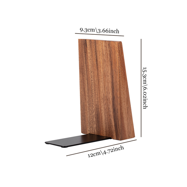 thickened wooden bookends set of 2 size chart