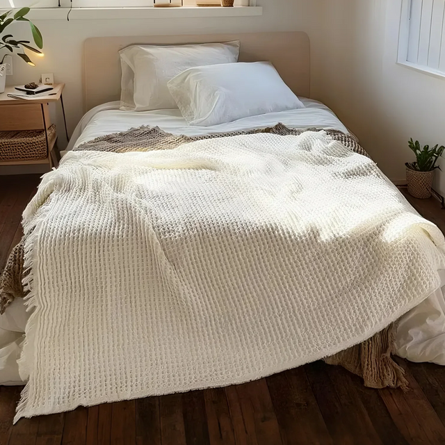 throw blanket off white