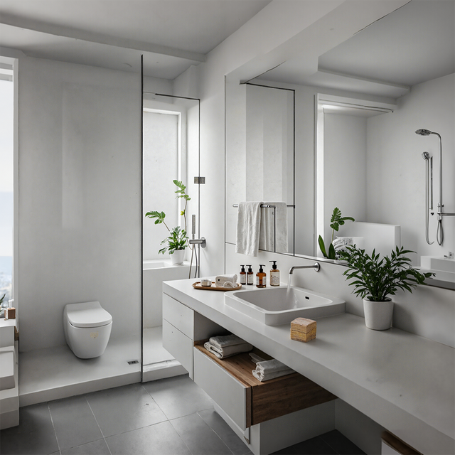 travertine decorative stone in the bathroom