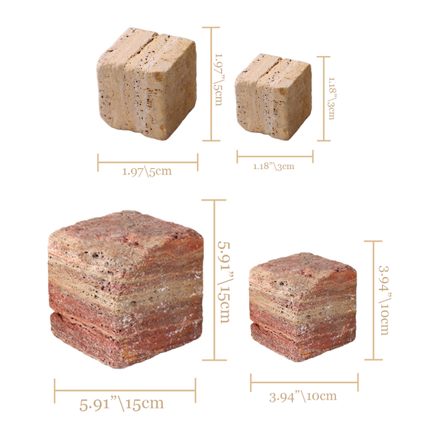 travertine decorative stone size chart