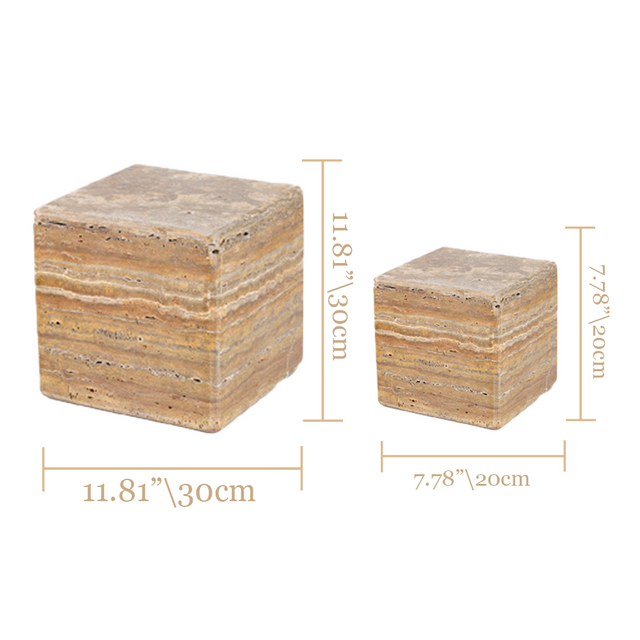 travertine decorative stone size chart