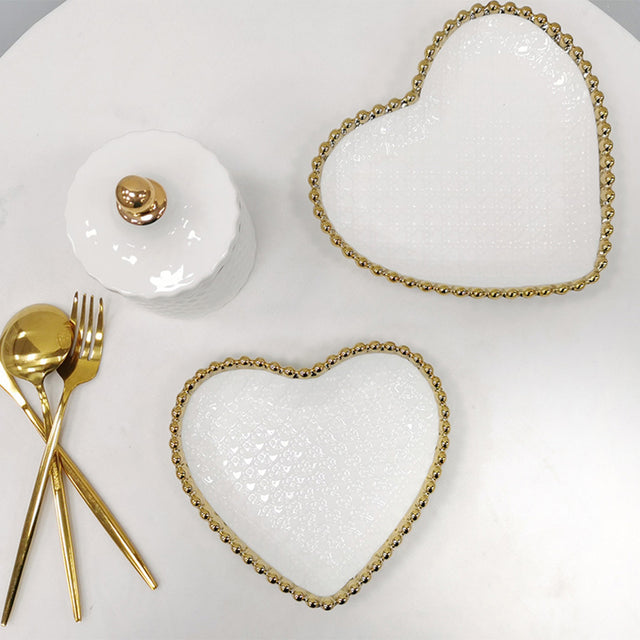tray with beaded edge on the table