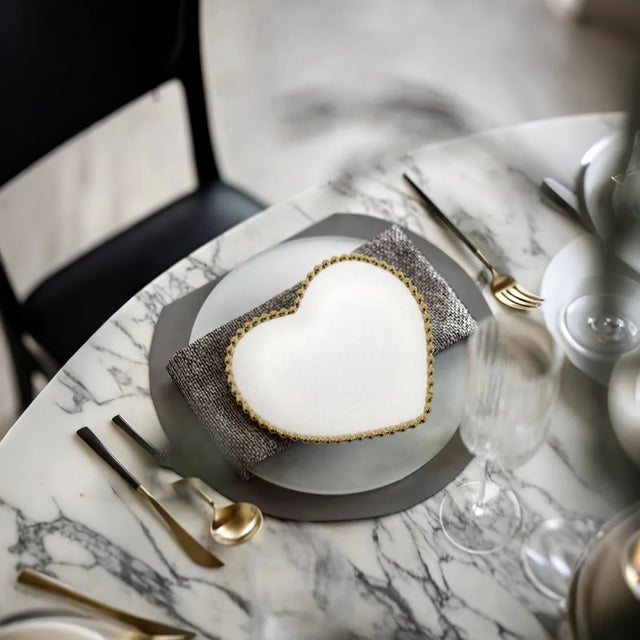 tray with beaded edge on the table