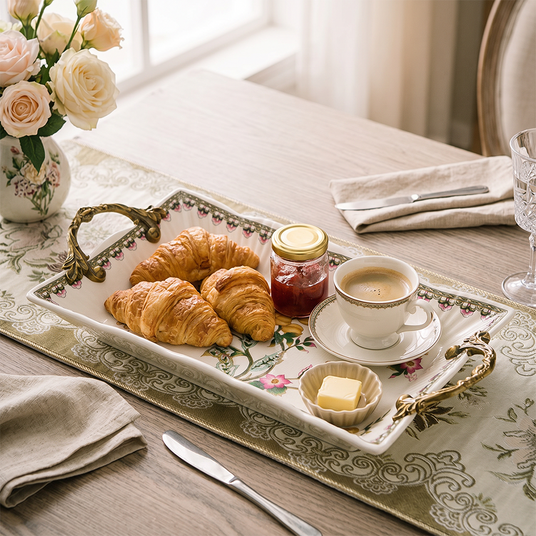 tray with pastries and tea