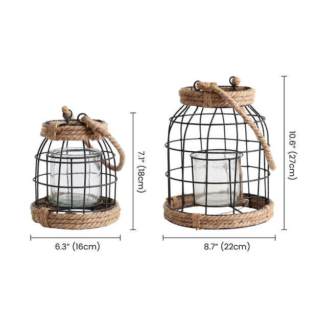 two sizes wire lantern