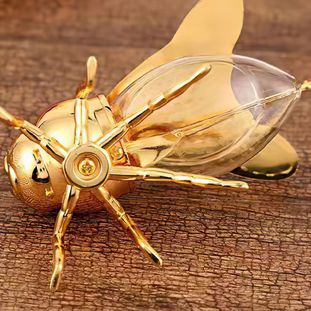 vintage bee themed honey jar with spoon details