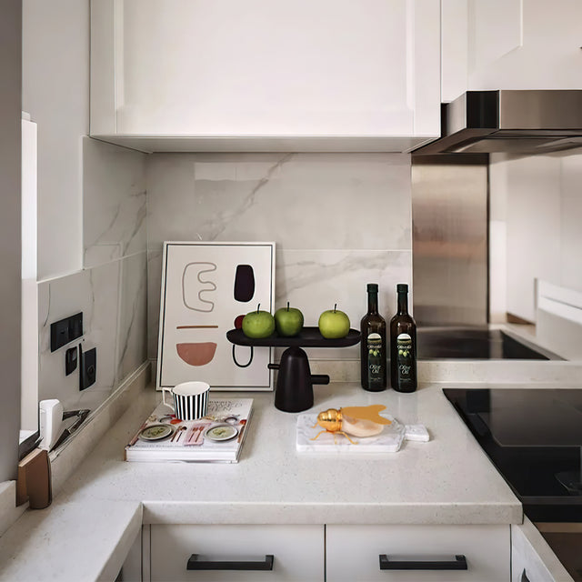 vintage bee themed honey jar with spoon on the table