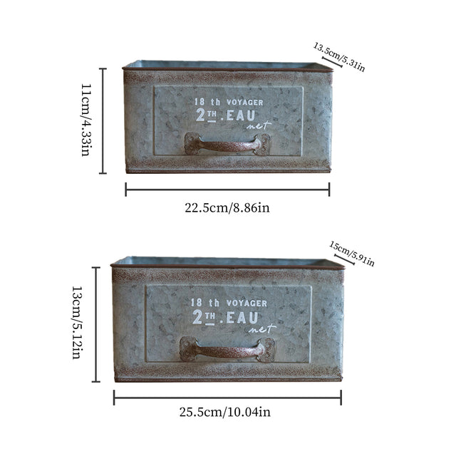 vintage blue iron drawer style flower pot size chart