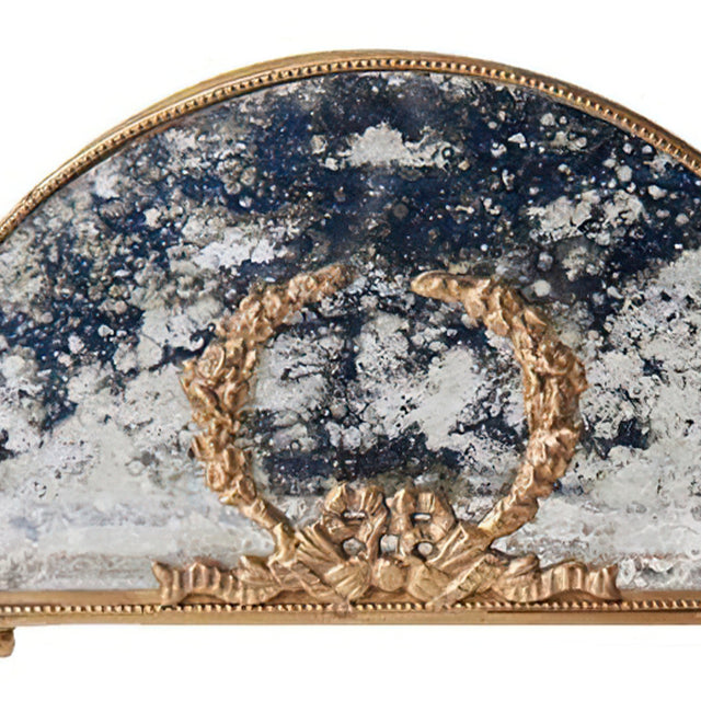 vintage brass carved glass napkin holder details