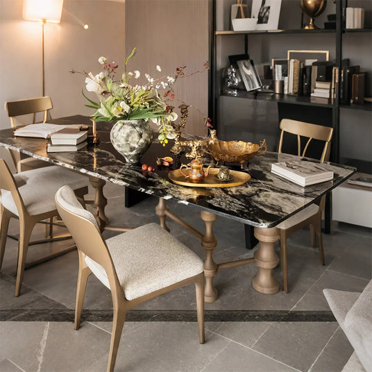 vintage brass fruit plate with handles in the dining table