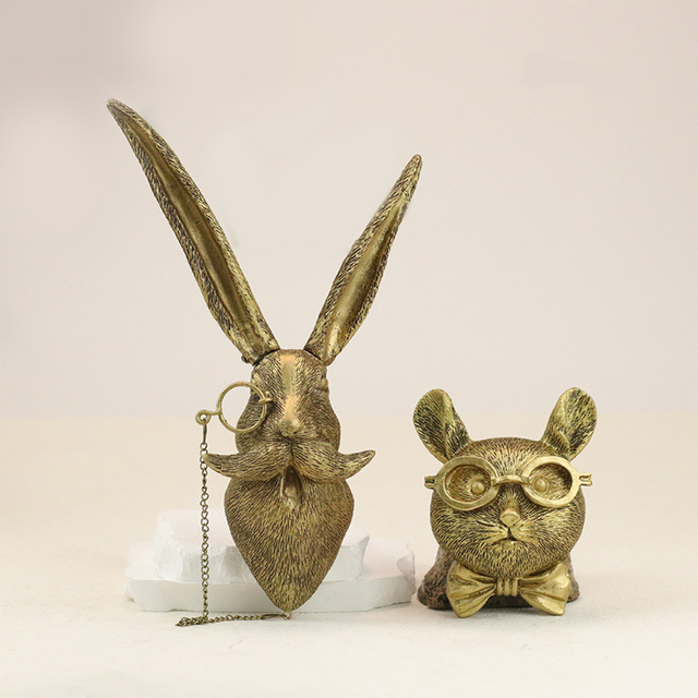 vintage bronze resin animal wall decor