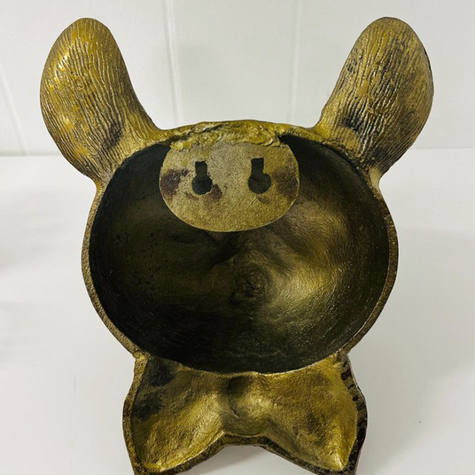 vintage bronze resin animal wall decor mouse head back details