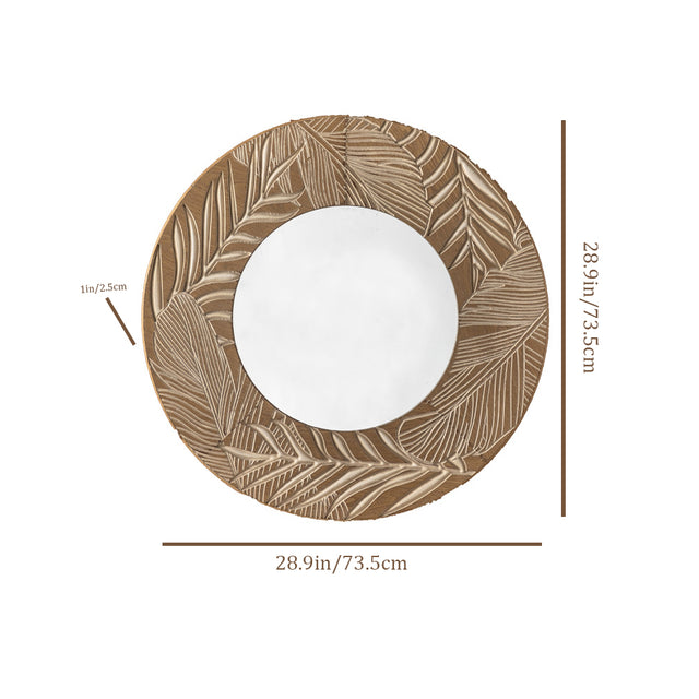 vintage carved wooden round mirror size chart