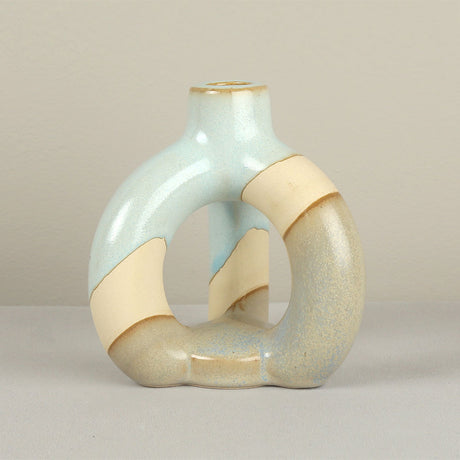 vintage ceramic bicolor decorative candle holders