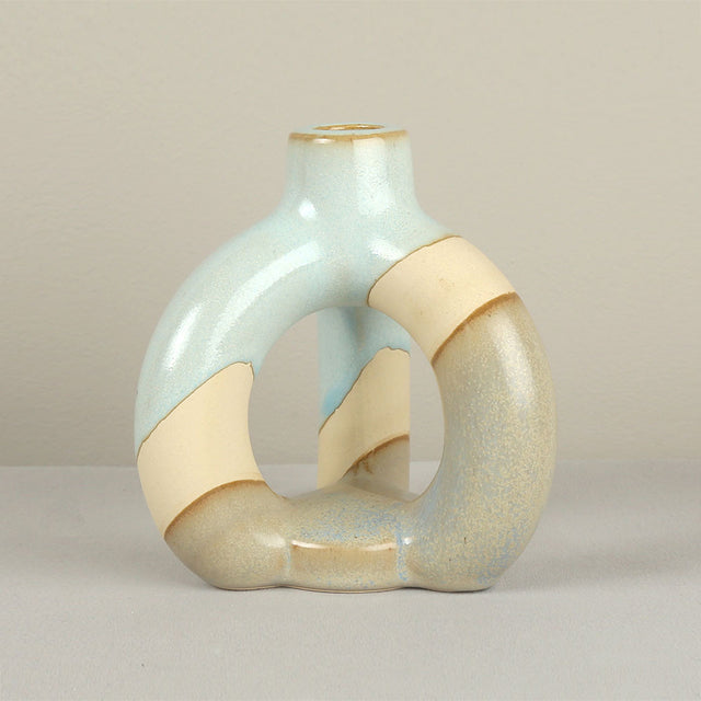 vintage ceramic bicolor decorative candle holders