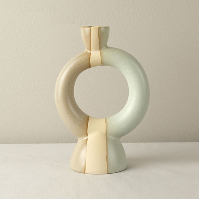 vintage ceramic bicolor decorative candle holders