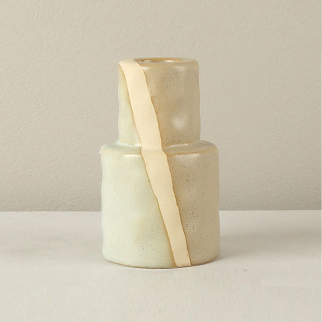 vintage ceramic bicolor decorative candle holders