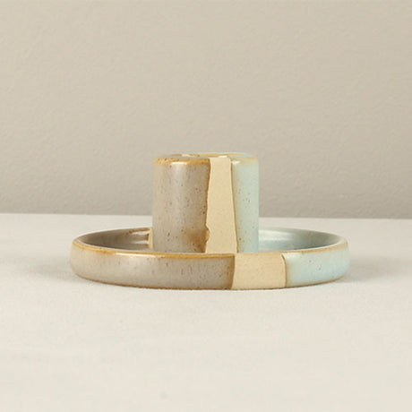 vintage ceramic bicolor decorative candle holders