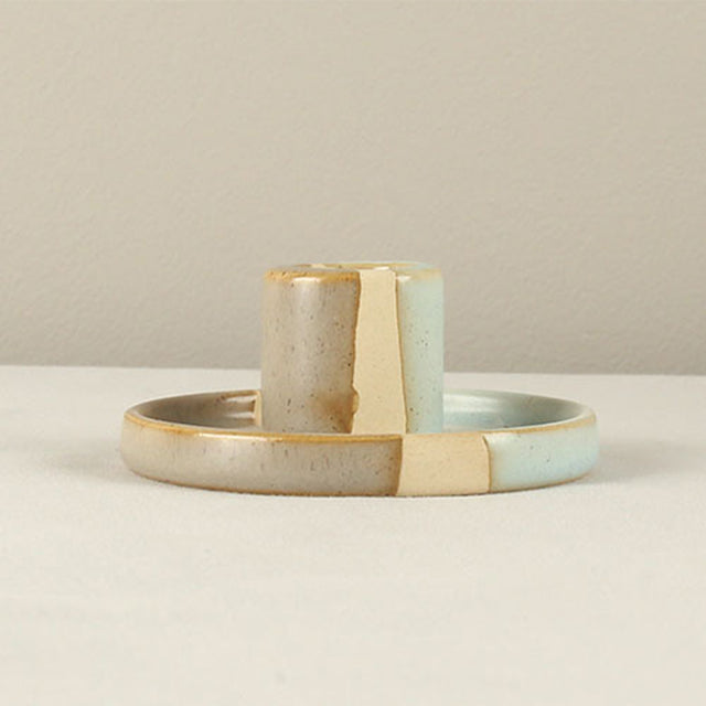 vintage ceramic bicolor decorative candle holders