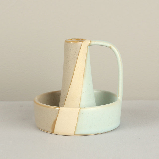 vintage ceramic bicolor decorative candle holders