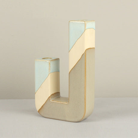 vintage ceramic bicolor decorative candle holders